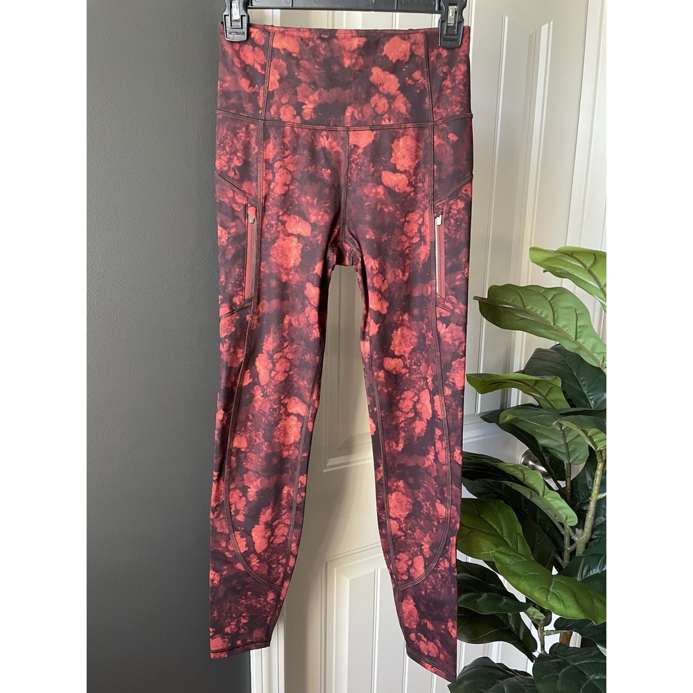 Athleta Rainier Athletic Leggings XS Ankle length Workout Gym wear Zip Pockets